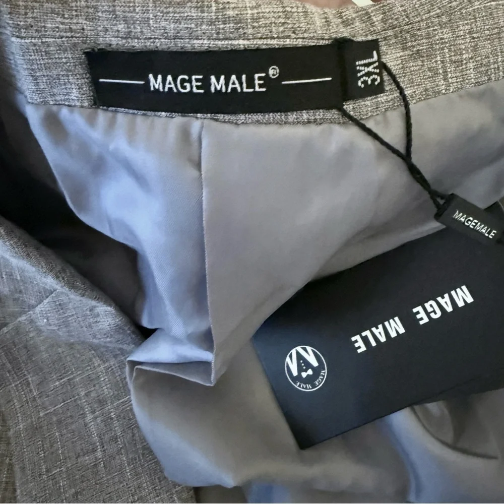 MAGE MALE Men's Gray Suit Jacket One Button Two Size 3XL New